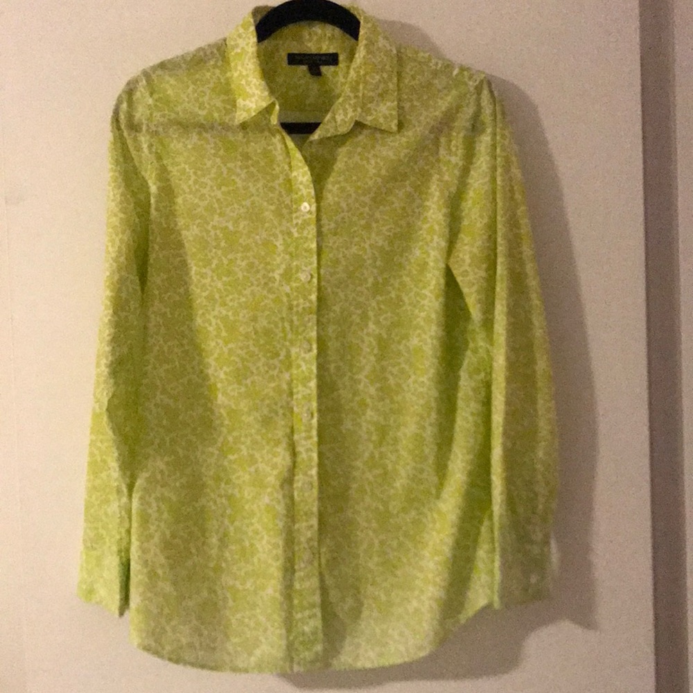 Banana Republic Dillon Shirt Chartreuse Floral M